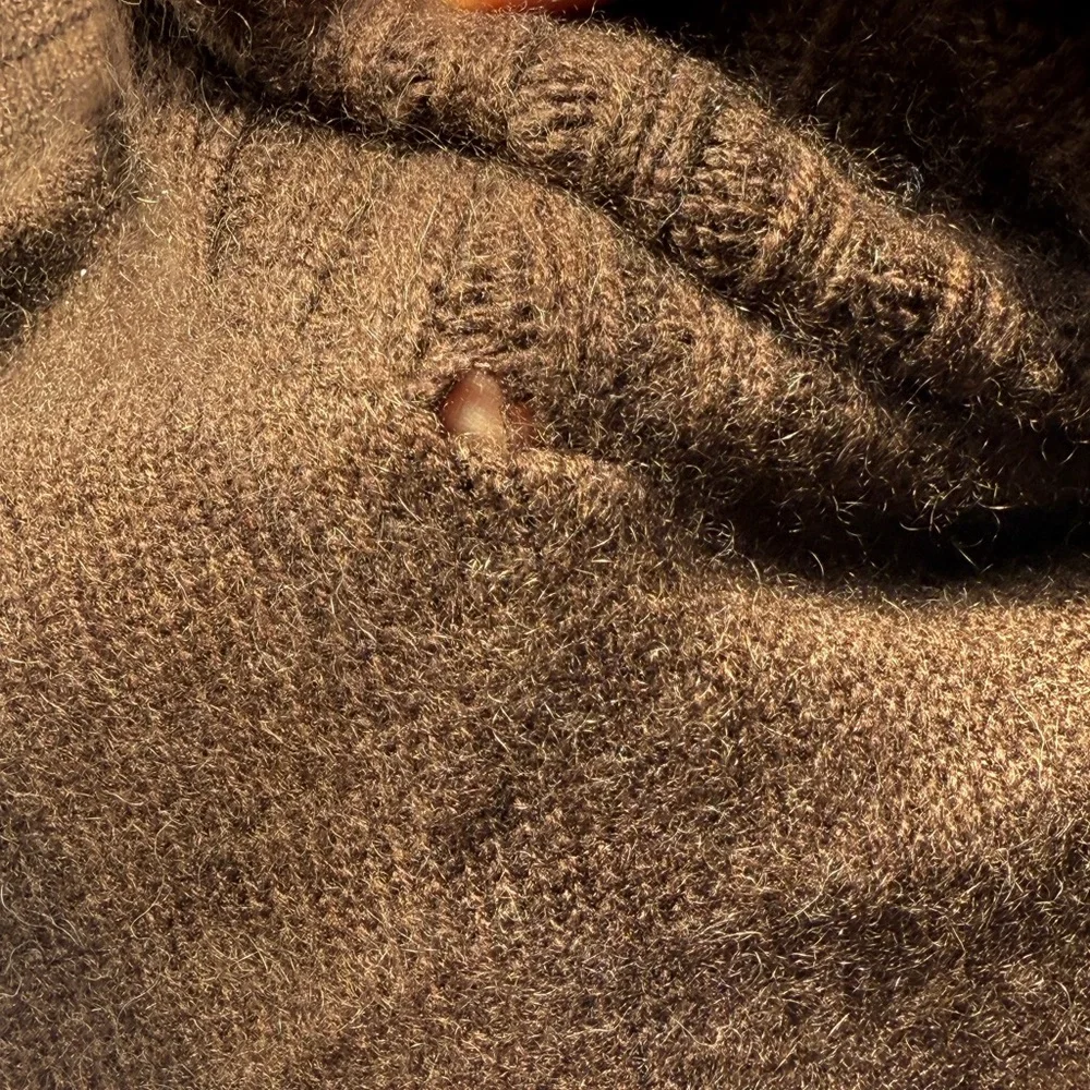 Kirkland Cashmere Chocolate Brown Turtleneck Sweater, S. Thick and Cozy_8